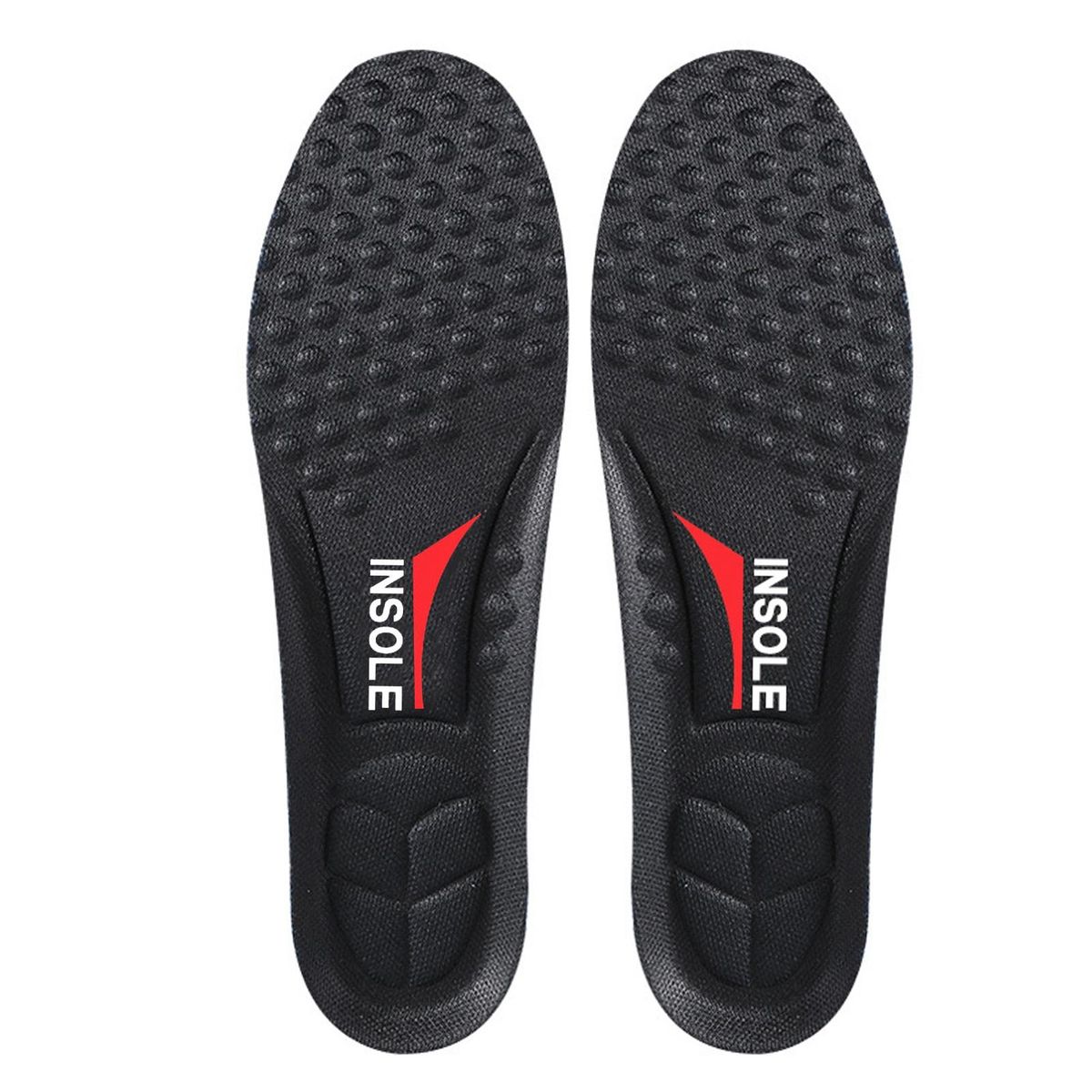 1 Pair Men Insoles Stress Relief Shoes Pads Black