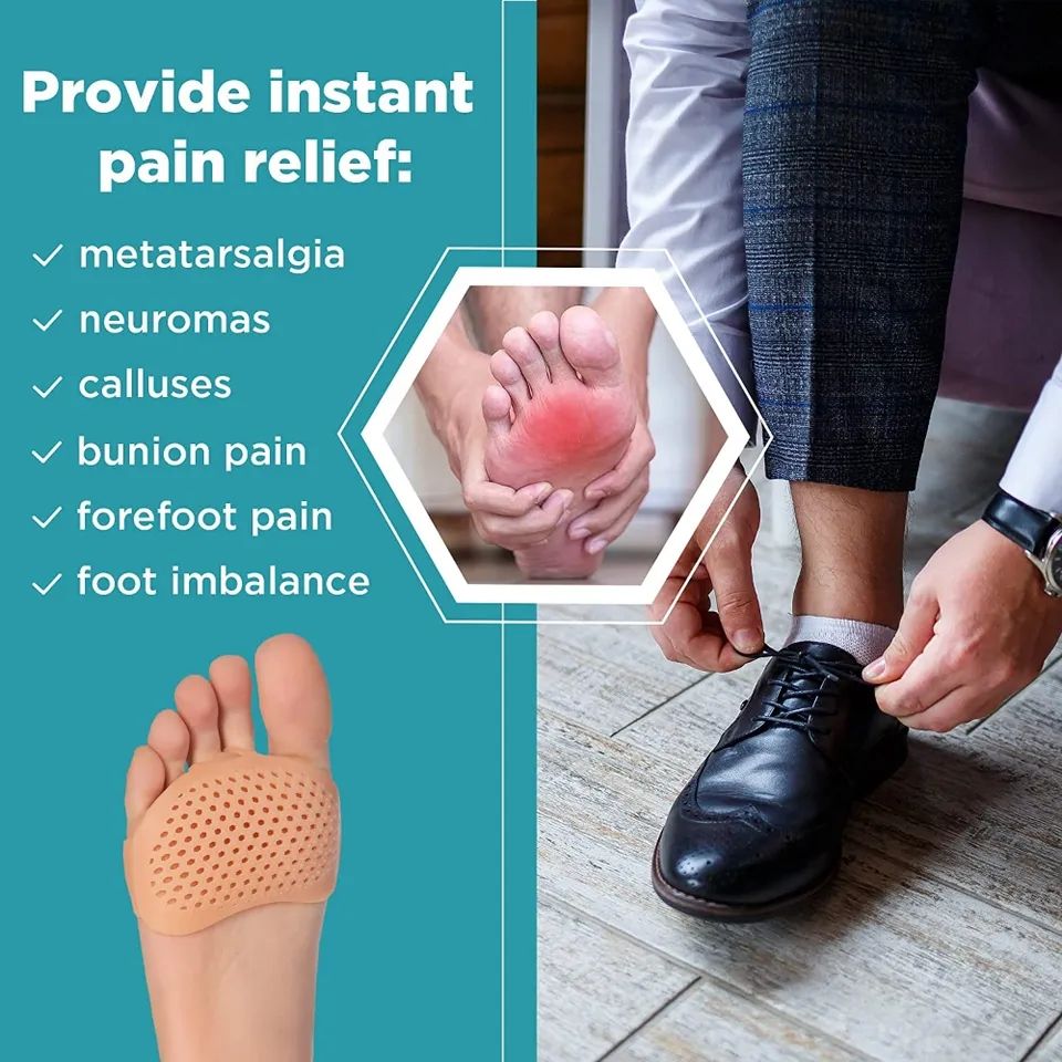 2pcs Silicone Metatarsal Pads Toe Pain Relief Foot Pads Orthotics Foot Massage Insoles Forefoot Socks Foot Care