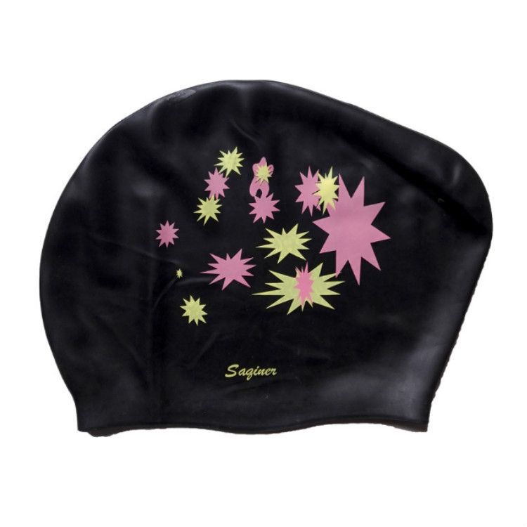 Printed Silicone Swimming Cap Waterproof Swimming Cap For Long Hair, Size:One Size(Sky Blue)