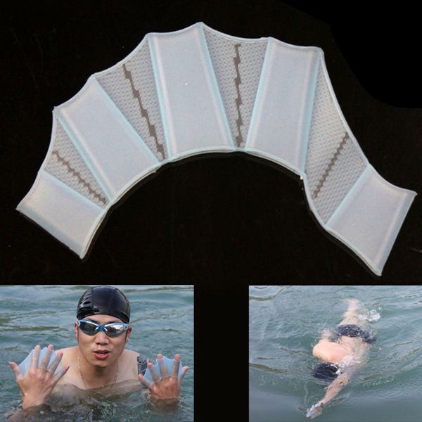 Silicone Swimming Web Fins Hand Flippers Training Gloves, M