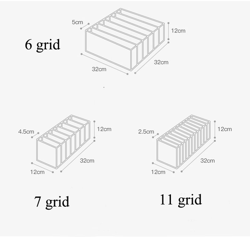 6/711/ Grids Wardrobe Organizer Underwear Storage Box