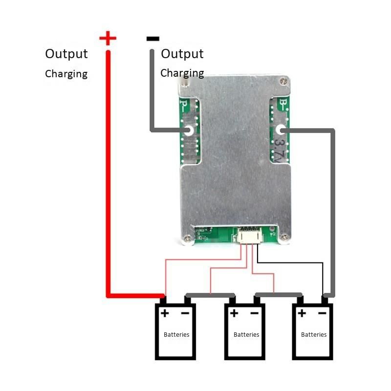 3S 12V 120A BMS Battery Charger Protection Board with Power