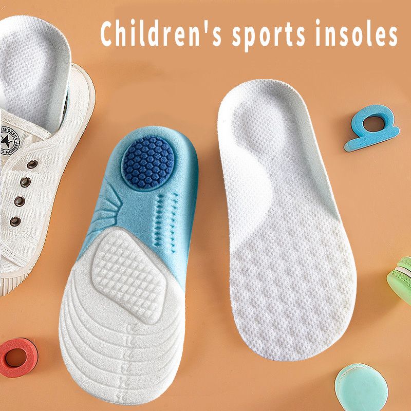 Kids Memory Foam Insoles Children Orthopedic Breathable Flat Foot Arch Support Insert Sport Shoes Running Pads Care Tool Blue-