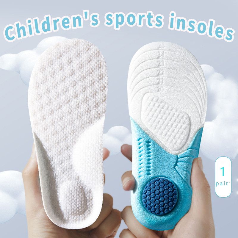 Kids Memory Foam Insoles Children Orthopedic Breathable Flat Foot Arch Support Insert Sport Shoes Running Pads Care Tool Blue-