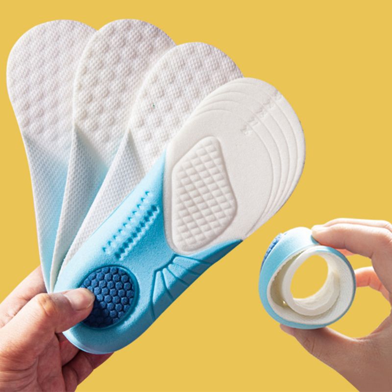 Kids Memory Foam Insoles Children Orthopedic Breathable Flat Foot Arch Support Insert Sport Shoes Running Pads Care Tool Blue-