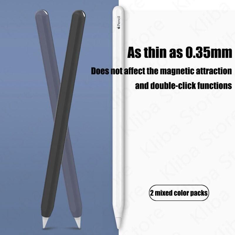 For Funda Apple Pencil 2 Case 2 Pack Ultra Thin Case Silicone Skin Cover Protective Cover iPad Pencil Case