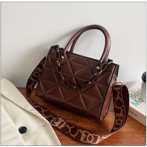 Ladies' Leather Handbag - Brown