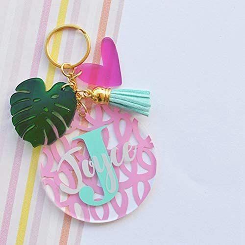 120Pcs Acrylic Keychain Blanks Tassels Clear Circle Blanks