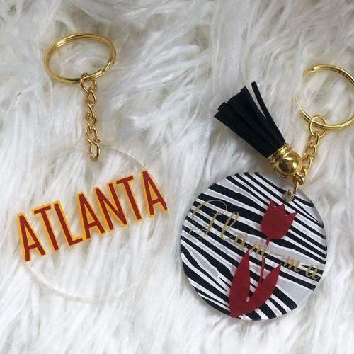 120Pcs Acrylic Keychain Blanks Tassels Clear Circle Blanks