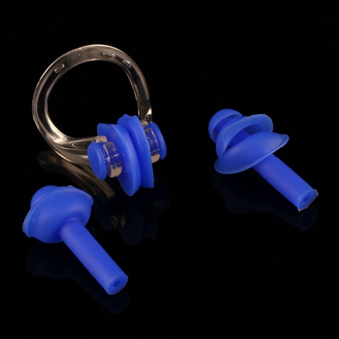 Soft Silicone Swimming Nose Clip And Ear Plug Set Earplug(Blue)
