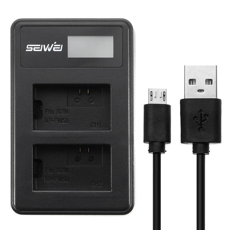 DUAL USB NP-FW50 NP FW50 NPFW50 LCD Charger For Sony NEX-3 NEX-3N