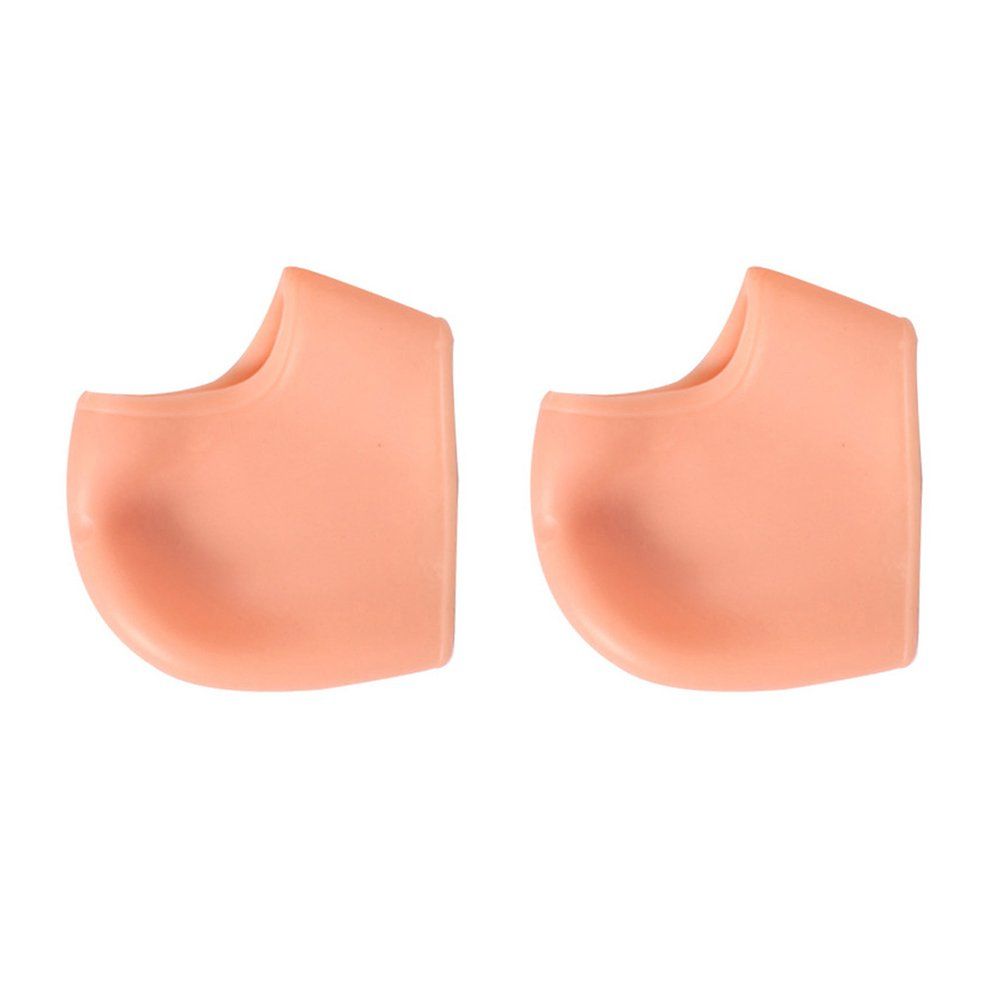 2pcs Silicone Gel Heel Guard Support Spur Cracked Heels Protectors Pain Relief Skin Color
