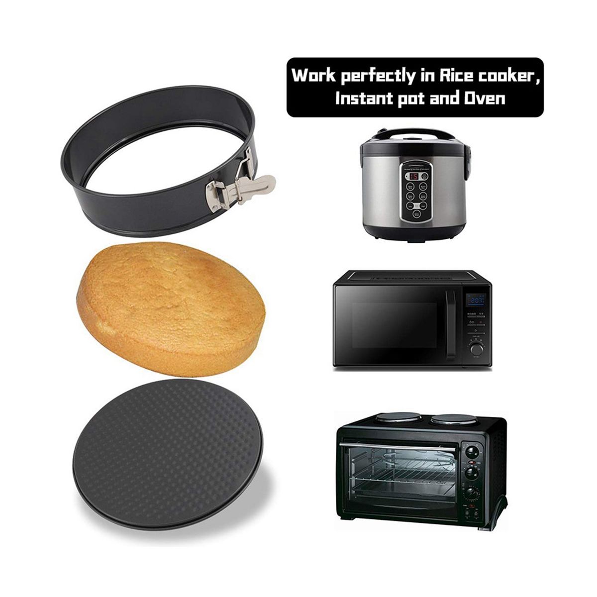 Pan 3 (4/7/9Inch) Cake Pans Sets for Baking - Leakproof 3