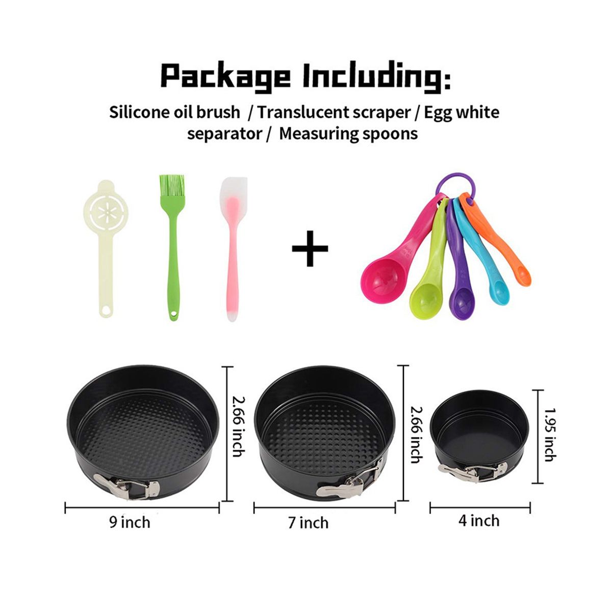 Pan 3 (4/7/9Inch) Cake Pans Sets for Baking - Leakproof 3