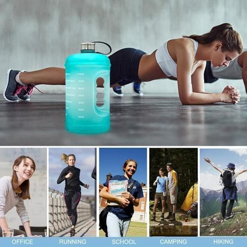 110oz 1 Gallon BPA Free Plastic Big Drink Water Bottle Jug Gourd For Travel Sports Fitness GYM Gradient Water Cup Waterbottle