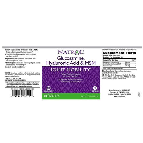 Glucosamine + Hyaluronic Acid & MSM 90 Caps