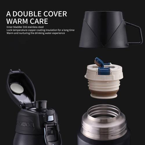 1500ml Stainless Steel Water Bottle Travel Thermos Bottle Large Capacity Portable Outdoor Flask Preservation Drinking Cup