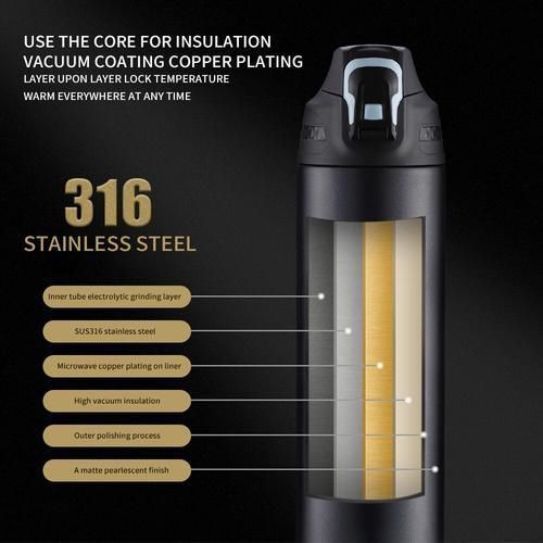 1500ml Stainless Steel Water Bottle Travel Thermos Bottle Large Capacity Portable Outdoor Flask Preservation Drinking Cup