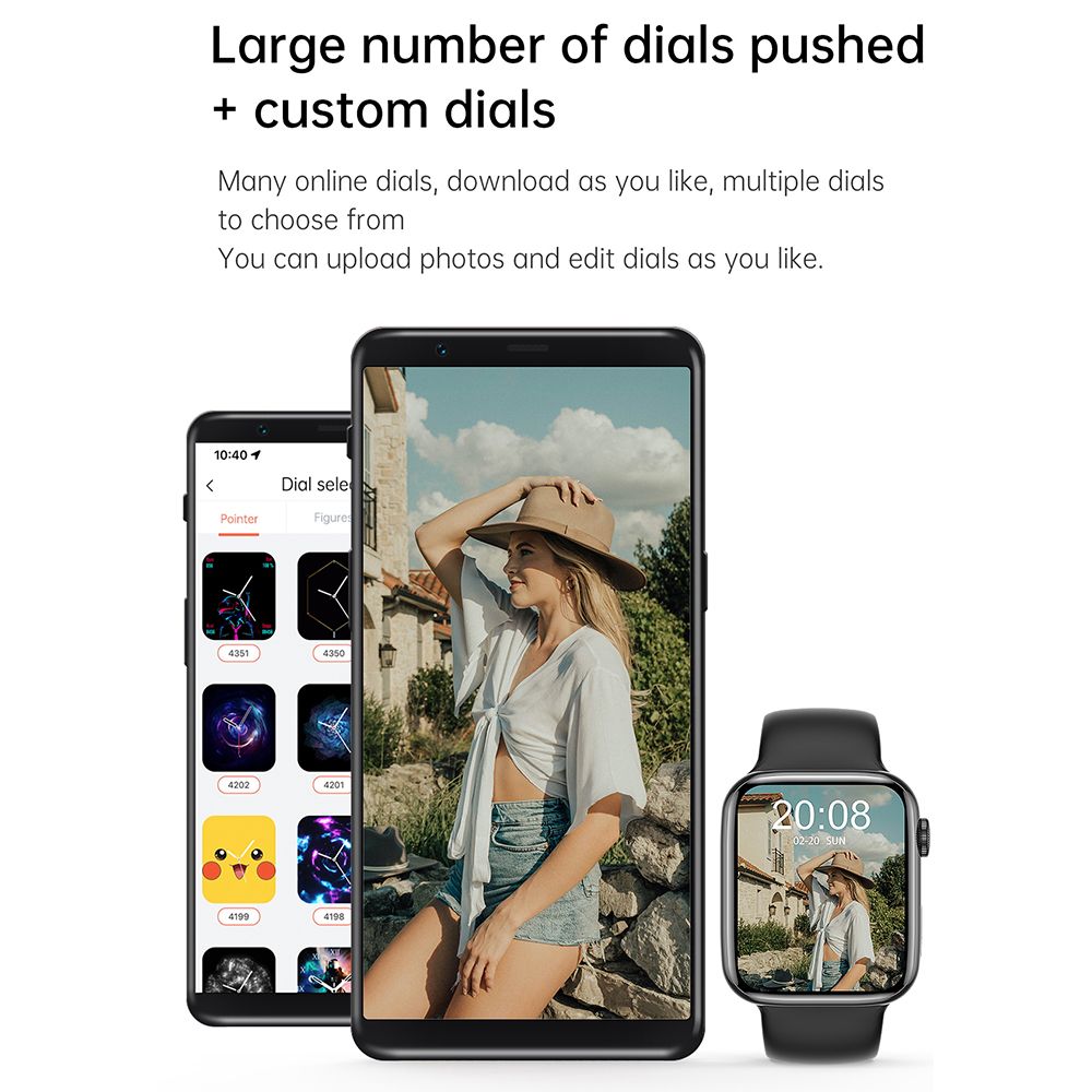 Smartwatch Series 7 GD7 Max 14 Pro Smart Watch Men Women Bluetooth Call Custom Dial 1.9 Inch 420*360 Full Touch(#Add 2 Straps)