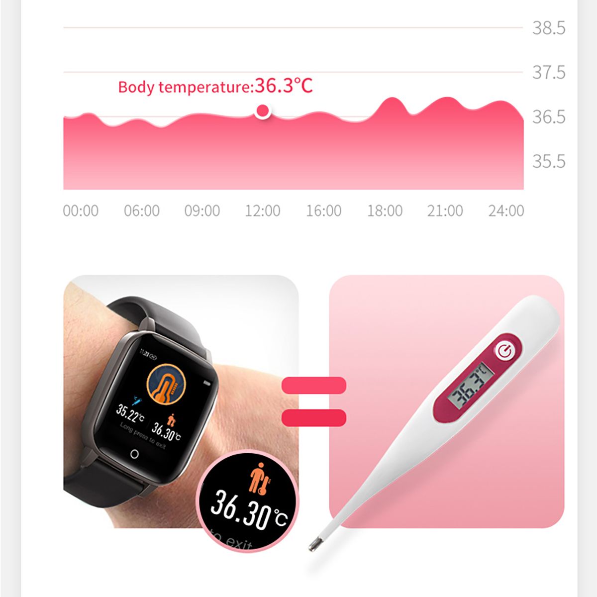Fashion Women Smart Bracelet Waterproof Sport Fitness Watch