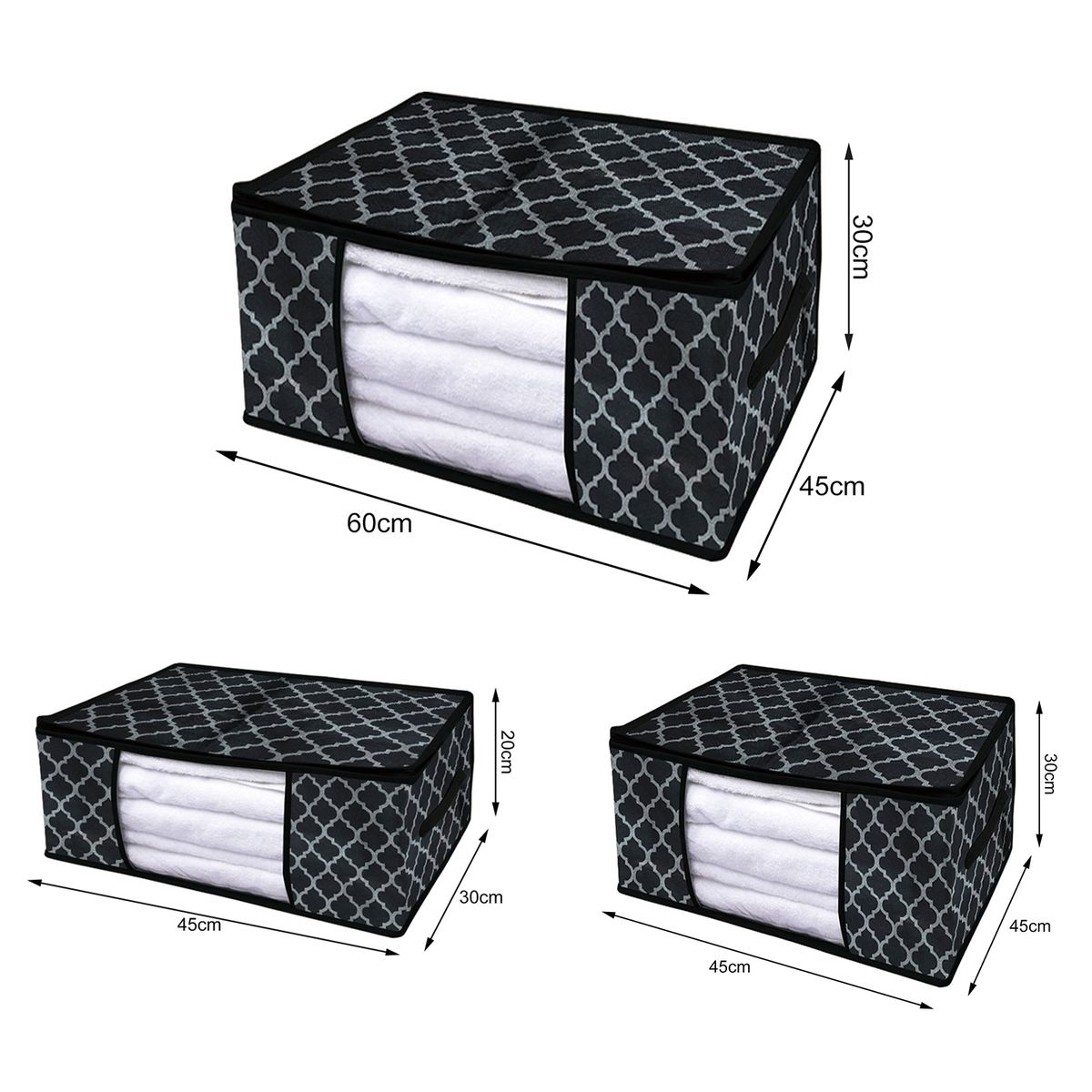 Storage Bag Foldable Dustproof Non-Woven Fabric-Black