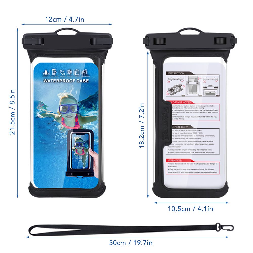 Waterproof Phone Pouch IPX8 Waterproof TPU Phone Case Bag