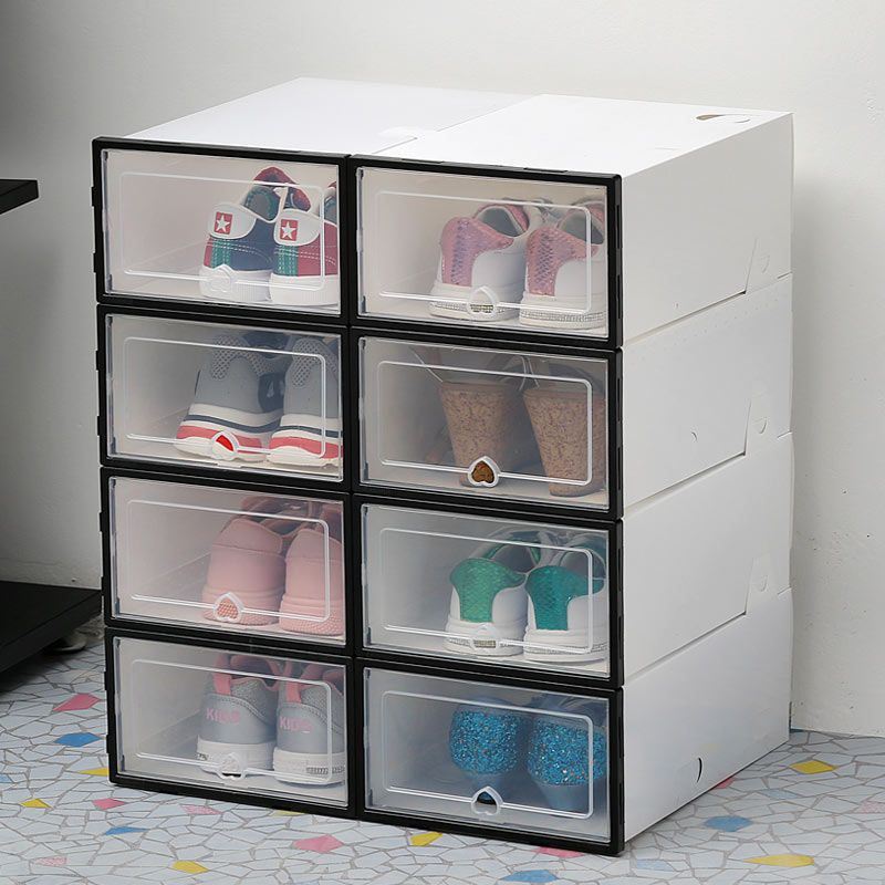 2pcs Transparent Shoe Box Shoes Organizers Plastic Durable