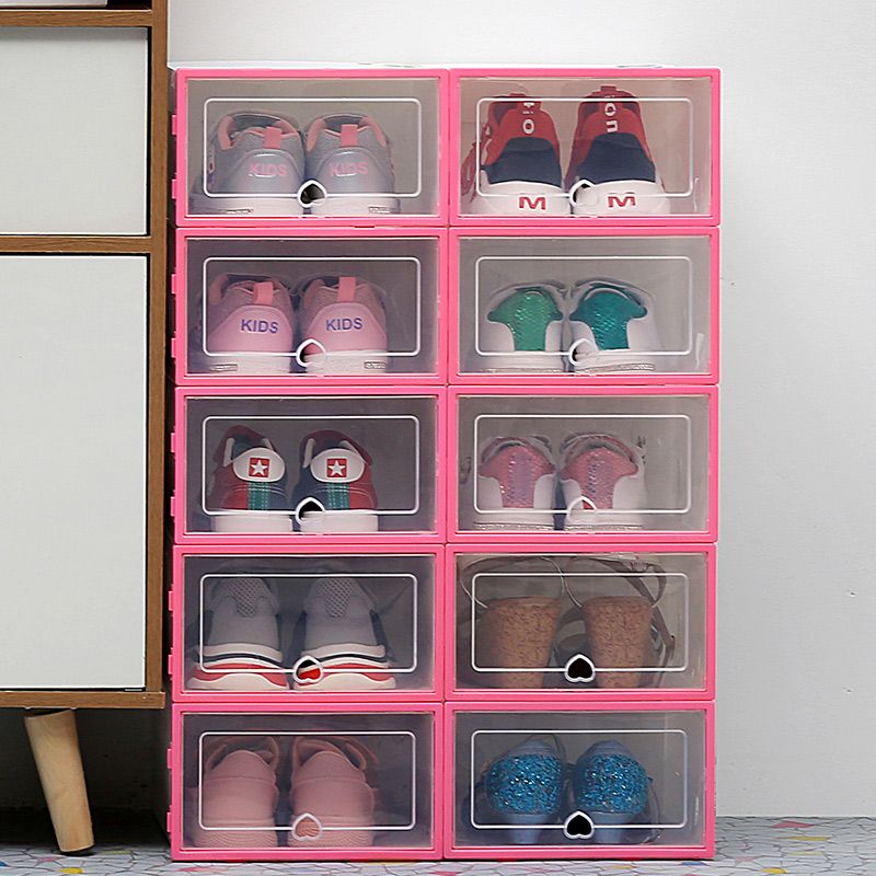 2pcs Transparent Shoe Box Shoes Organizers Plastic Durable