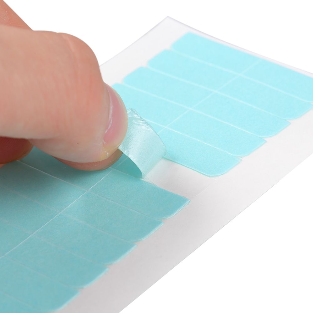 5 Sheets 60pcs Hair Tape Adhesive Glue 4cm*0.8cm Double Side