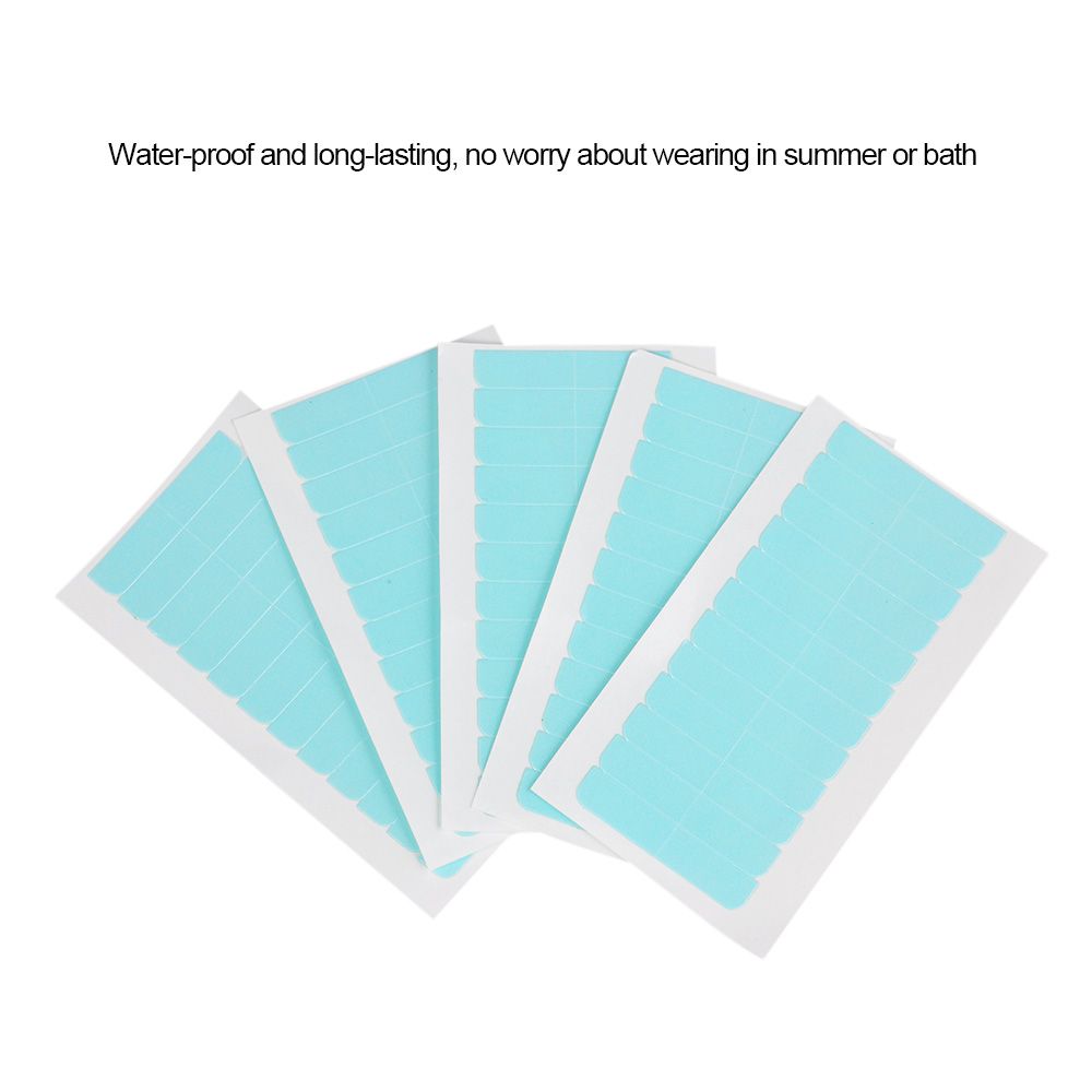 5 Sheets 60pcs Hair Tape Adhesive Glue 4cm*0.8cm Double Side