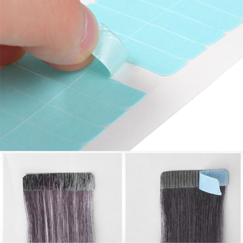 5 Sheets 60pcs Hair Tape Adhesive Glue 4cm*0.8cm Double Side