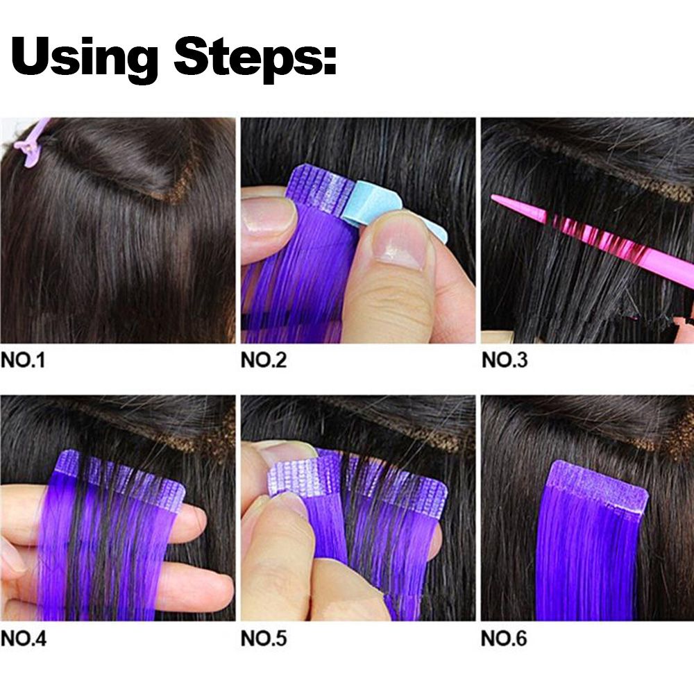 5 Sheets 60pcs Hair Tape Adhesive Glue 4cm*0.8cm Double Side