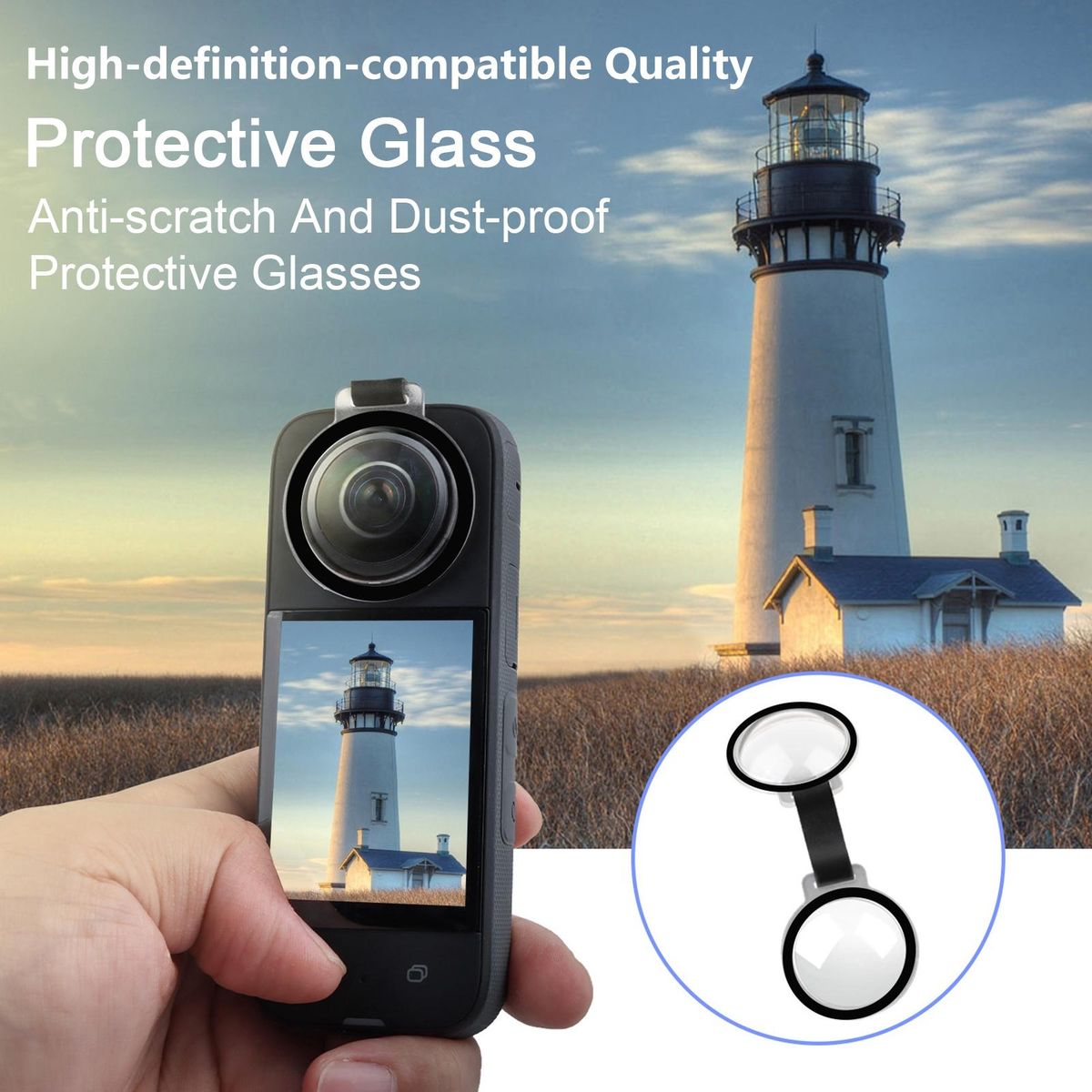 Insta360 X3 Lens Protectors Clear Scratch-resistant Easy Install Clear