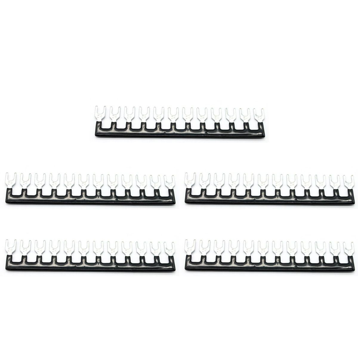 10pcs(5 Sets)-5pcs 600V 15A 12 Positions Double Row Screw Terminal Strip with Cover+5pcs 600V 15A 12 Positions Black Red Pre-Insulated Terminal Barrier Strip