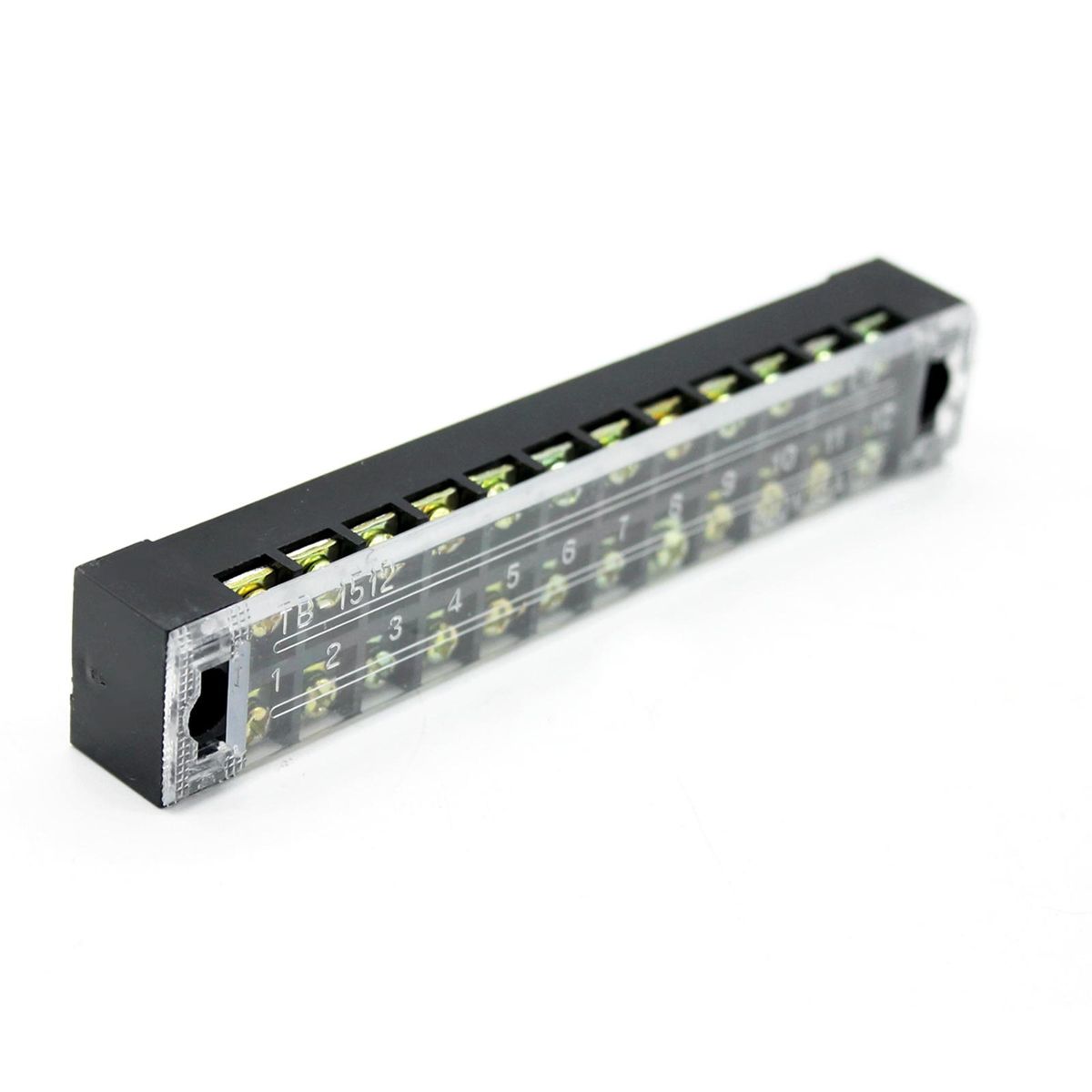 10pcs(5 Sets)-5pcs 600V 15A 12 Positions Double Row Screw Terminal Strip with Cover+5pcs 600V 15A 12 Positions Black Red Pre-Insulated Terminal Barrier Strip