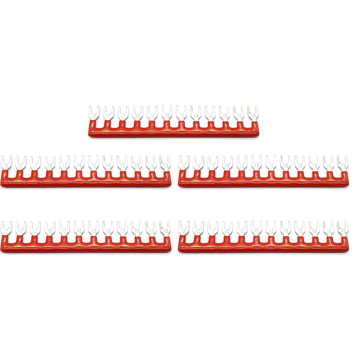 10pcs(5 Sets)-5pcs 600V 15A 12 Positions Double Row Screw Terminal Strip with Cover+5pcs 600V 15A 12 Positions Black Red Pre-Insulated Terminal Barrier Strip