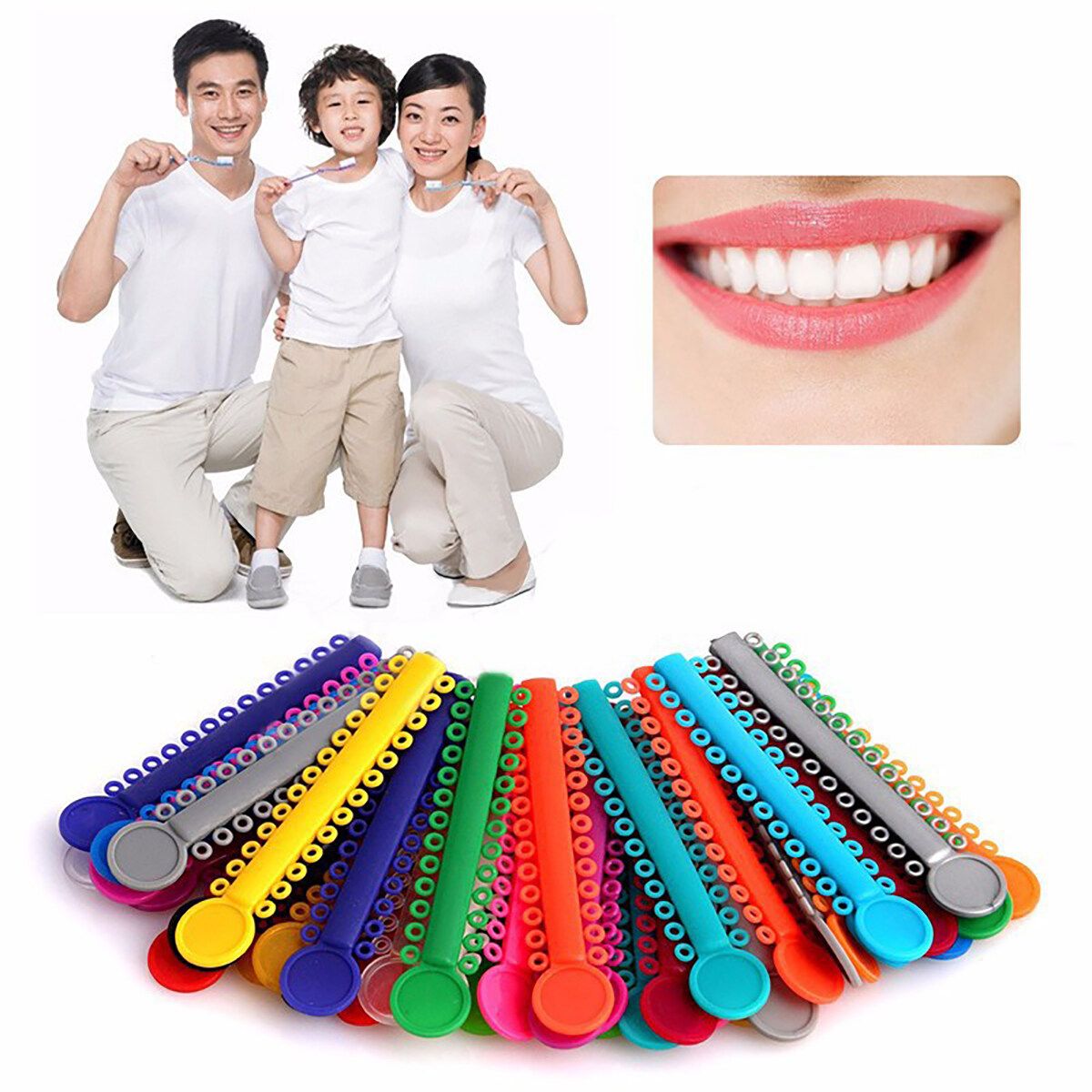 40PCS Dental Orthodontic Braces Elastomeric Elastics Ligature Ties Bands