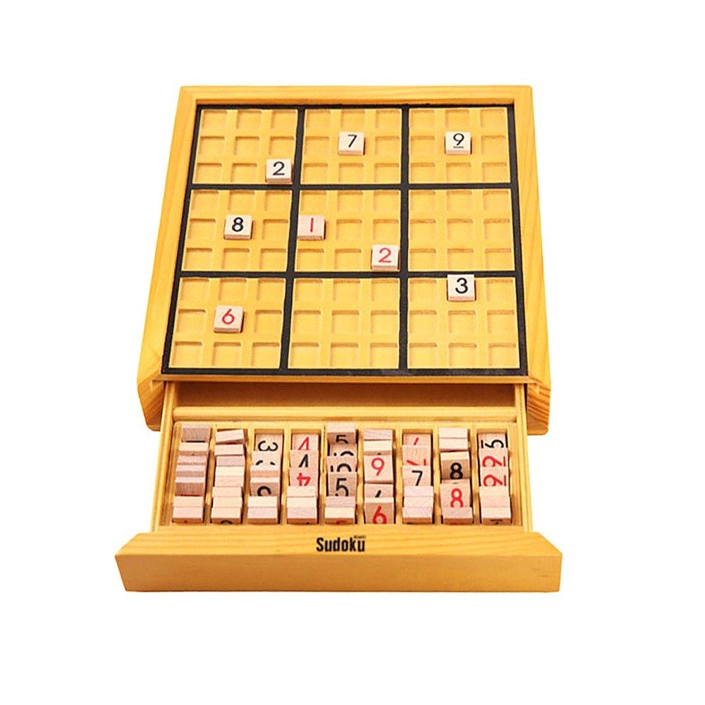 Wooden Sudoku Board Game With Drawer Wood Sudoku Puzzle Game