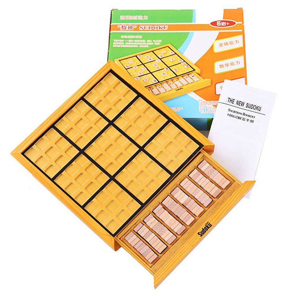 Wooden Sudoku Board Game With Drawer Wood Sudoku Puzzle Game
