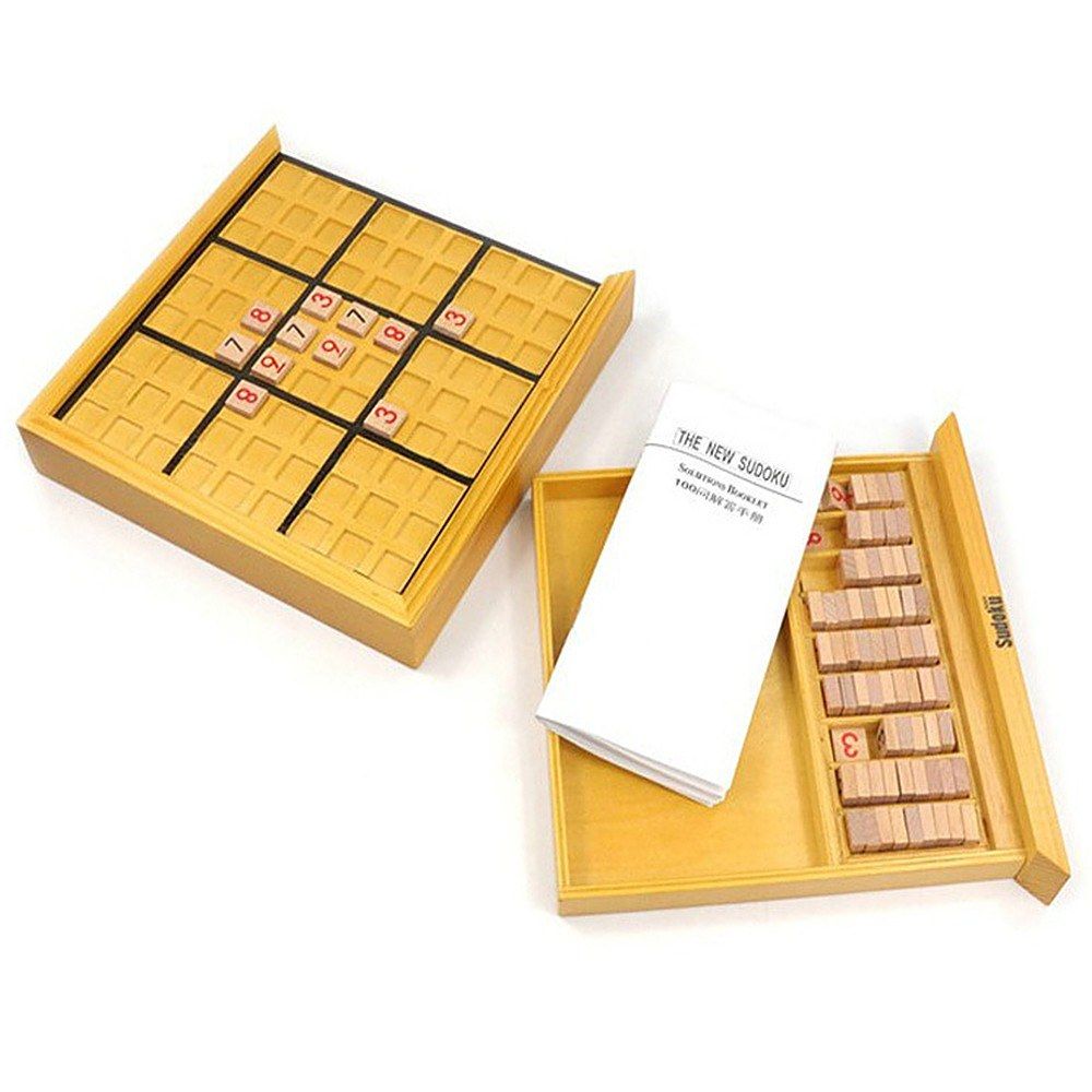 Wooden Sudoku Board Game With Drawer Wood Sudoku Puzzle Game