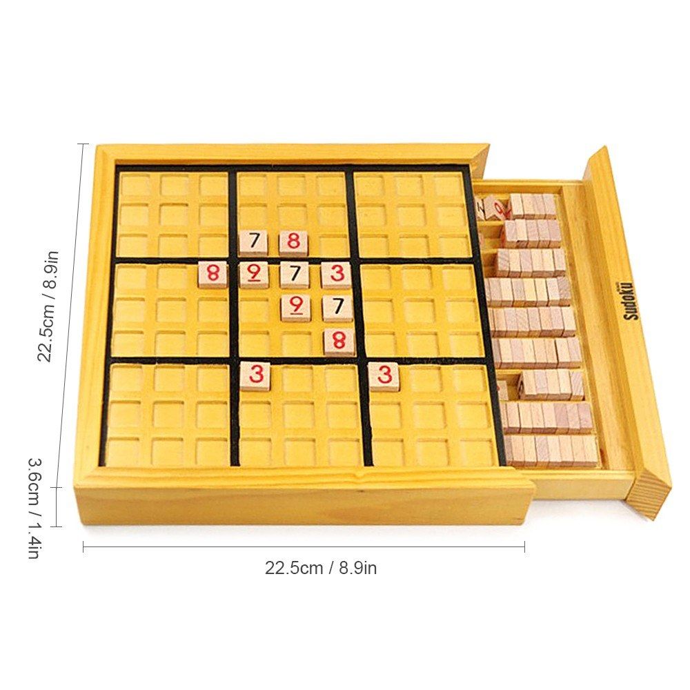 Wooden Sudoku Board Game With Drawer Wood Sudoku Puzzle Game