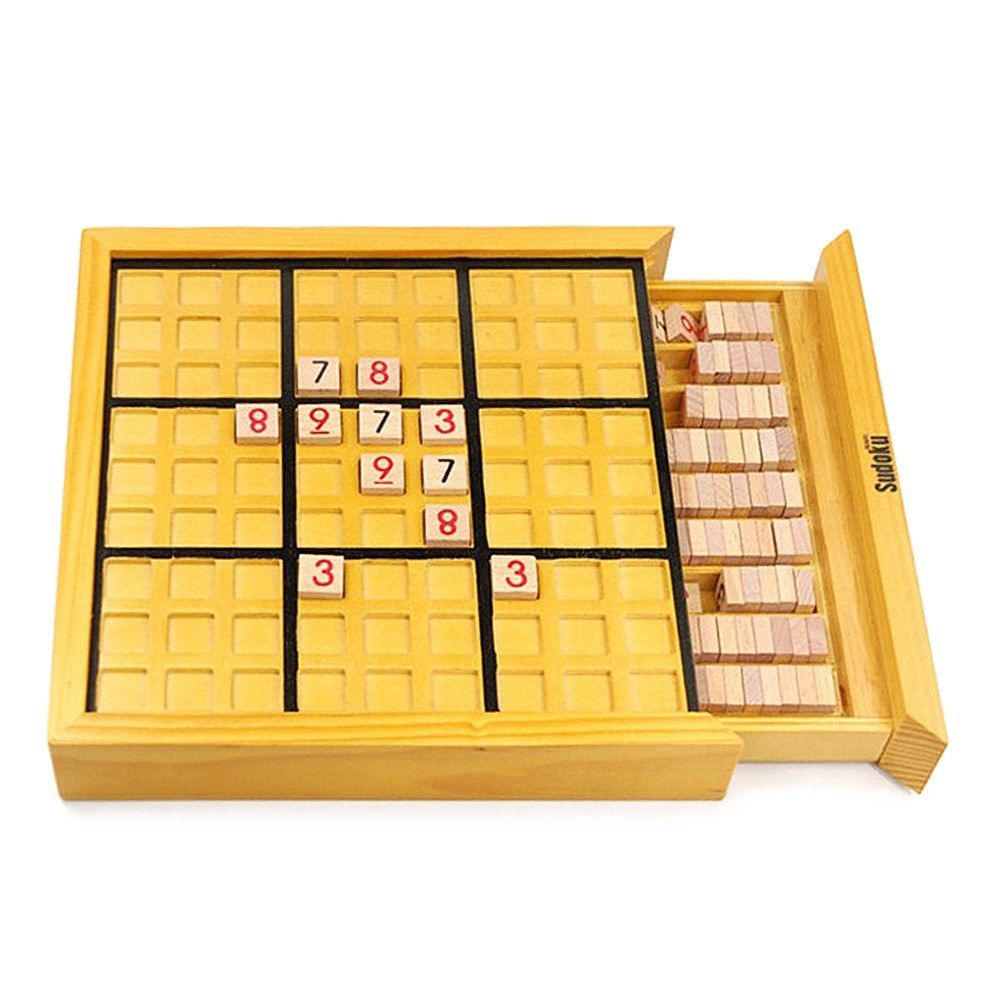 Wooden Sudoku Board Game With Drawer Wood Sudoku Puzzle Game