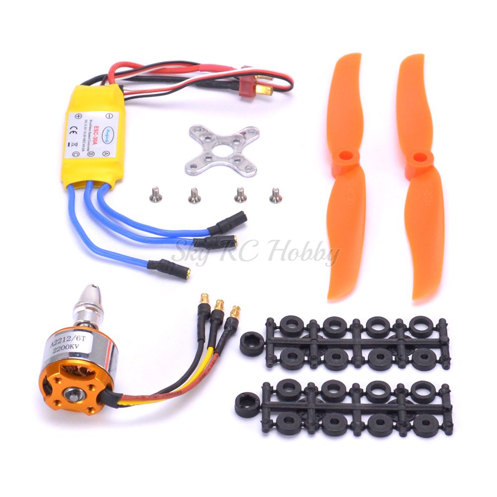 A2212 2212 2200KV Brushless Motor 30A ESC Motor Mount 6035 Propeller SG90 9G Micro Servo For RC Fixed Wing Plane Helicopter