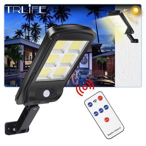 Ultra Large 128 COB Solar Light PIR Motion Sensor Outdoor Garden Wall Solar Street Light Waterproof Lamp Smart Remote Control Lamp