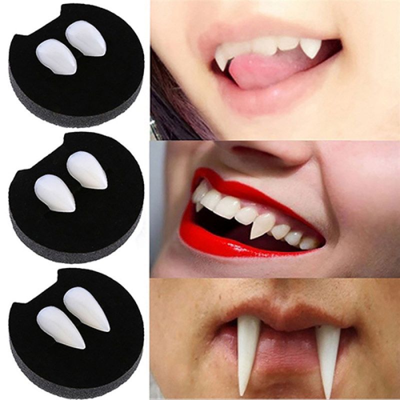Cosplay Dentures Zombie Devil Vampire Fang Teeth-White