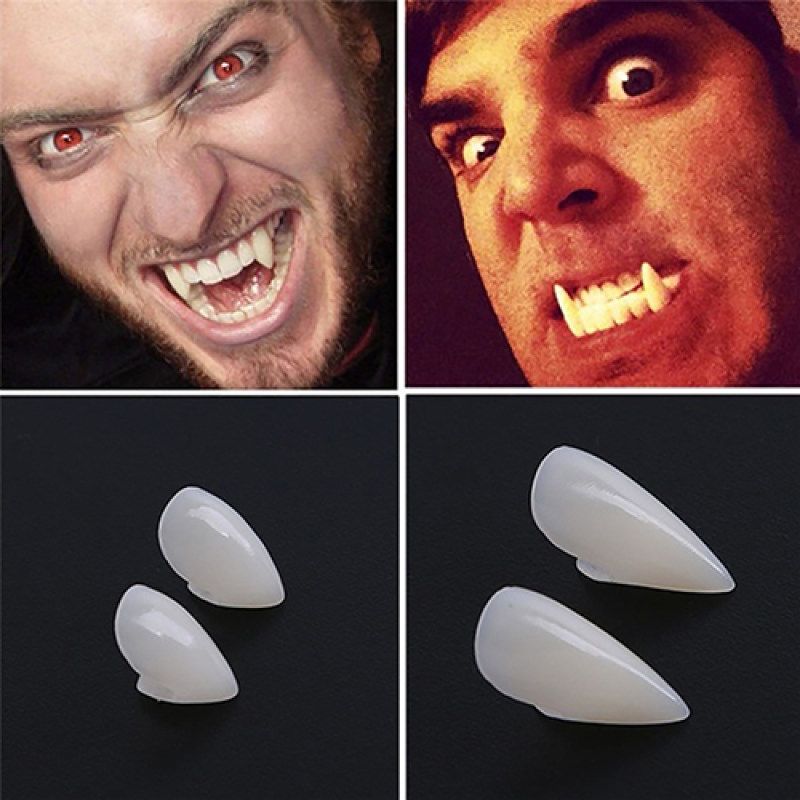 Cosplay Dentures Zombie Devil Vampire Fang Teeth-White