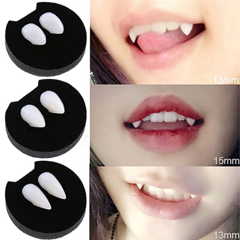 Cosplay Dentures Zombie Devil Vampire Fang Teeth-White