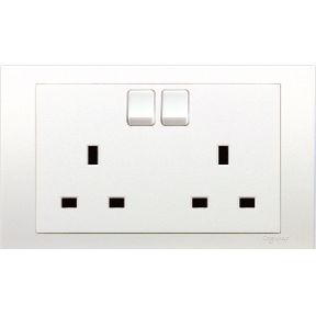 Vivace 13A 250V Twin Gang Switched Socket
