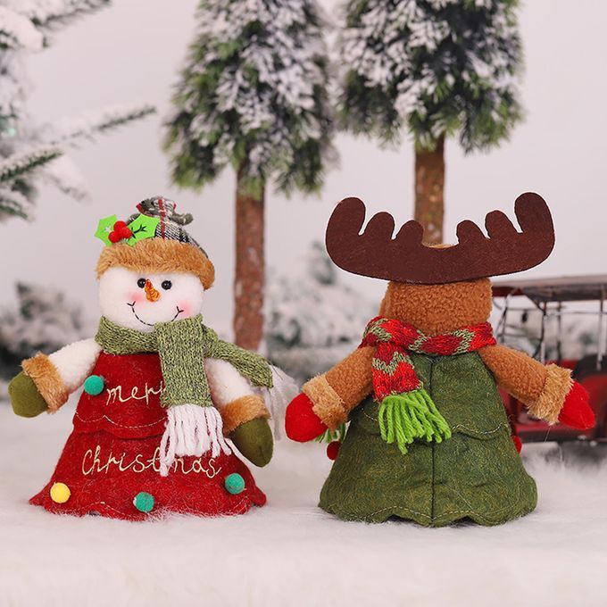 Christmas Santa Snowman Elk Doll Candies Gifts Storage Bag-