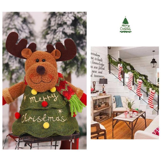 Christmas Santa Snowman Elk Doll Candies Gifts Storage Bag-